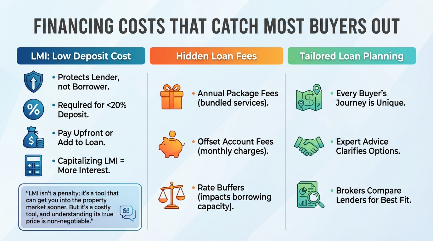 Graph illustrating the hidden financing costs for Australian home buyers including LMI and fees
